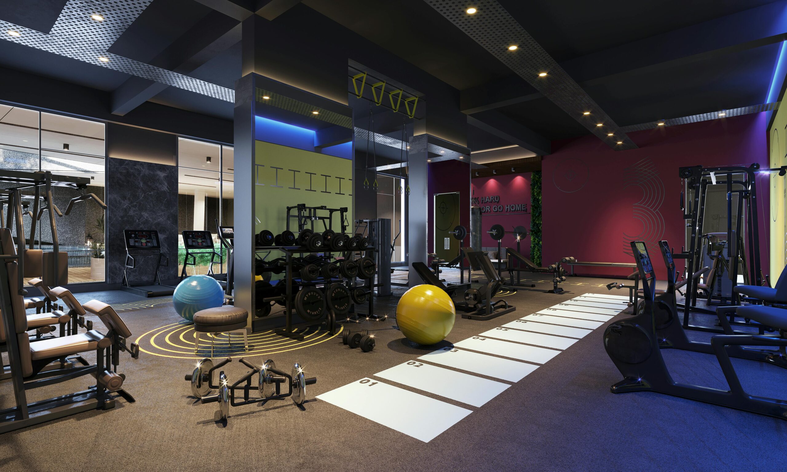 Mirrors, equipment, and the energy to match. Gyms built for fitness creators, workout tutorials, and transformation content.