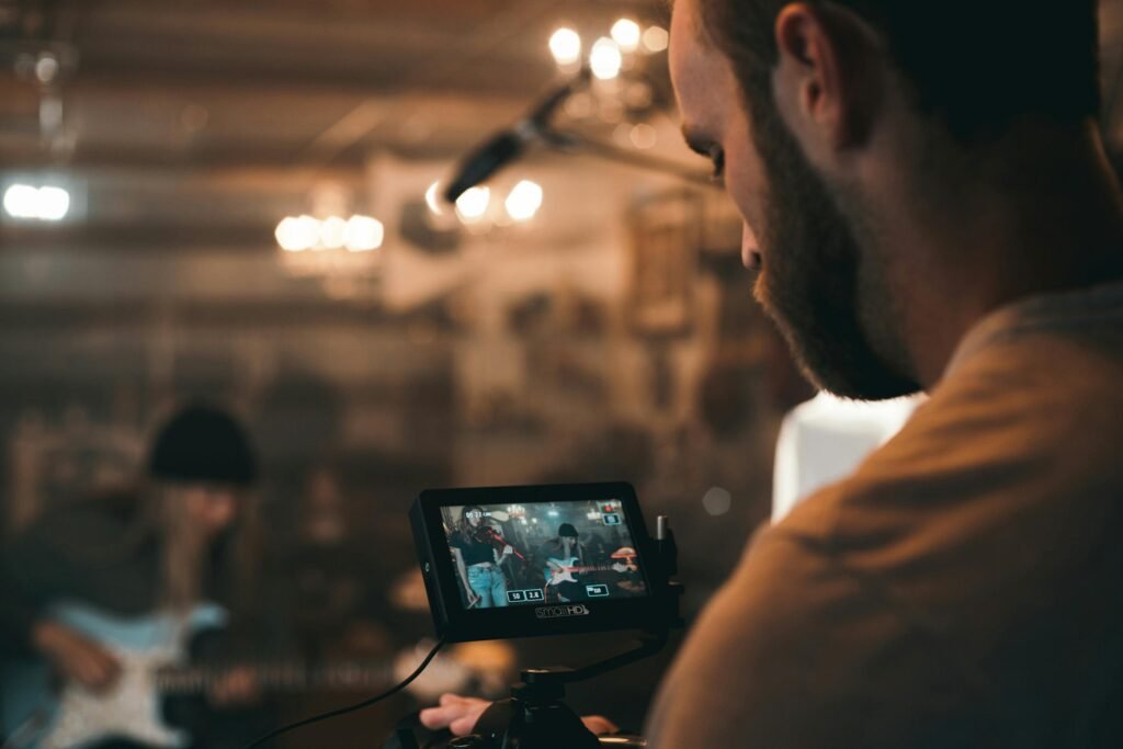 music video shoot in a gothic indoor venue in Margate