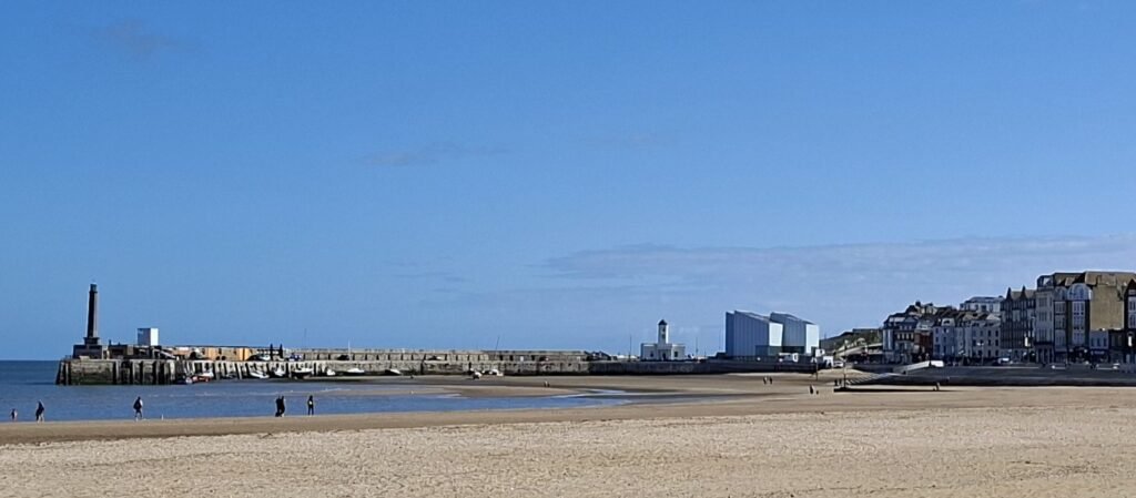Margate seafront and harbour arm on a clear day 