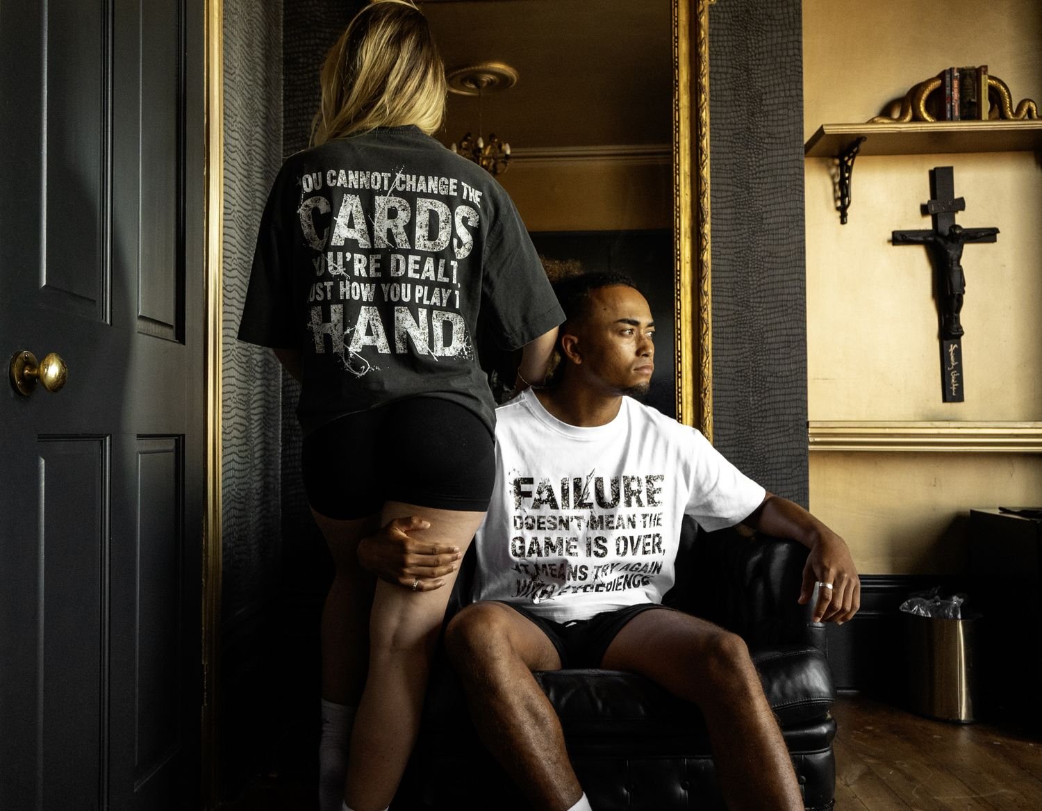 Champagne Poker brand shoot inside the gold-framed drawing room at The Albion Rooms, Margate